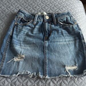 Mudd Blue Distressed Mini Skirt